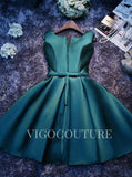 vigocouture-Short Satin Homecoming Dress 20312-Prom Dresses-vigocouture-Green-US2-