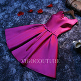 vigocouture-Short Satin Homecoming Dress 20312-Prom Dresses-vigocouture-Violet-US2-