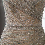Silver Beaded Prom Dresses Cap Sleeve Mermaid Evening Dress 22066-Prom Dresses-vigocouture-Silver-US2-vigocouture