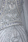 vigocouture-Silver Beaded Prom Dresses Long Sleeve Evening Dresses 20765-Prom Dresses-vigocouture-