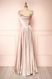 vigocouture-Silver Spaghetti Strap Prom Dress 20574-Prom Dresses-vigocouture-Blush-US2-