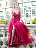 vigocouture-Spaghetti Strap Beaded A-Line Prom Dress 20796-Prom Dresses-vigocouture-