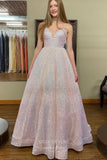 Spaghetti Strap Formal Dresses Sequin A-Line Prom Dresses 21599-Prom Dresses-vigocouture-Fuchsia-US2-vigocouture