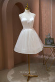 vigocouture-Spaghetti Strap Homecoming Dresses Beaded Hoco Dresses hc196-Prom Dresses-vigocouture-Ivory-US0-
