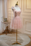 vigocouture-Spaghetti Strap Homecoming Dresses Floral Hoco Dresses hc194-Prom Dresses-vigocouture-