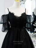 vigocouture-Spaghetti Strap Homecoming Dresses Lace Applique Dama Dresses hc128-Prom Dresses-vigocouture-