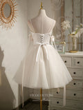 vigocouture-Spaghetti Strap Homecoming Dresses Satin Dama Dresses hc137-Prom Dresses-vigocouture-