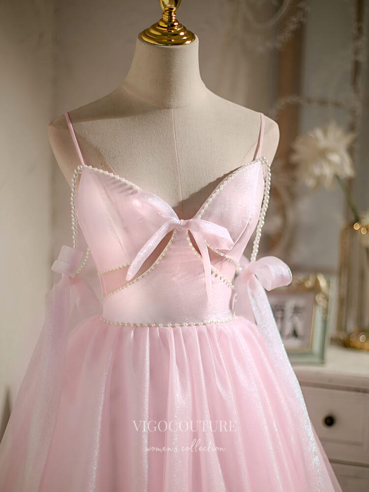 vigocouture-Spaghetti Strap Homecoming Dresses Sparkly Tulle Dama Dresses hc145-Prom Dresses-vigocouture-
