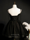 vigocouture-Spaghetti Strap Homecoming Dresses Tulle Dama Dresses hc115-Prom Dresses-vigocouture-