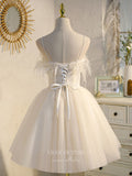 vigocouture-Spaghetti Strap Homecoming Dresses Tulle Dama Dresses hc126-Prom Dresses-vigocouture-