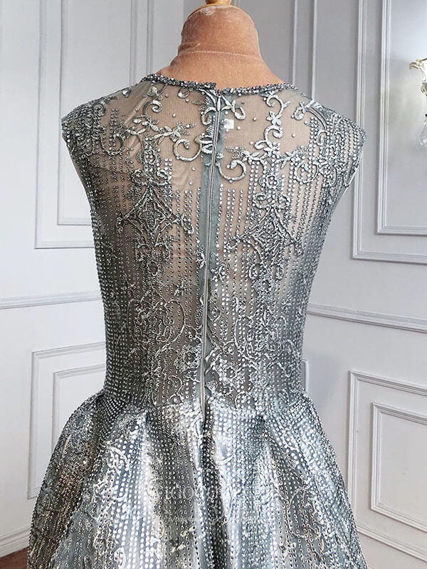 vigocouture-Sparkly Beaded Prom Dresses Lace Applique Formal Dresses 21270-Prom Dresses-vigocouture-