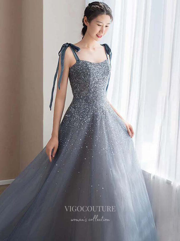 vigocouture-Sparkly Beaded Prom Dresses Spaghetti Strap Formal Dresses 21234-Prom Dresses-vigocouture-