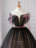 vigocouture-Sparkly Black Quinceanera Dresses Bow-Tie Formal Dresses 21158-Prom Dresses-vigocouture-