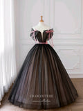 Sparkly Black Quinceanera Dresses Bow-Tie Formal Dresses 21158