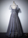 vigocouture-Sparkly Lace Prom Dresses Short Sleeve Formal Dresses 21057-Prom Dresses-vigocouture-