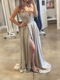 vigocouture-Sparkly Lace Spaghetti Strap A-Line Prom Dress 20612-Prom Dresses-vigocouture-