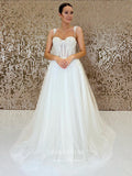Sparkly Lace Wedding Dresses Spaghetti Strap Bridal Dresses W0050