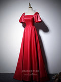 vigocouture-Sparkly Satin Prom Dresses Puffed Sleeve Formal Dresses 21060-Prom Dresses-vigocouture-