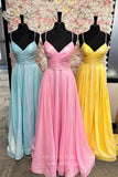 Sparkly Satin Prom Dresses Spaghetti Strap Evening Dress 22012-Prom Dresses-vigocouture-Pink-Custom Size-vigocouture