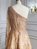 vigocouture-Sparkly Sequin Prom Dresses One Shoulder Maxi Dresses 21253-Prom Dresses-vigocouture-