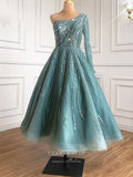 vigocouture-Sparkly Sequin Prom Dresses One Shoulder Maxi Dresses 21253-Prom Dresses-vigocouture-Green-US2-
