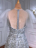 vigocouture-Sparkly Sequin Prom Dresses Removable Sleeve Formal Dresses 21238-Prom Dresses-vigocouture-