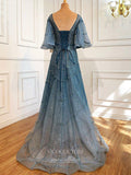 vigocouture-Sparkly Sequin Prom Dresses Short Sleeve Formal Dresses 21284-Prom Dresses-vigocouture-