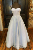 Sparkly Tulle Prom Dresses Spaghetti Strap Evening Dress 21885b-Prom Dresses-vigocouture-Grey-US2-vigocouture