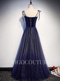 vigocouture-Sparkly Tulle Spaghetti Strap Prom Dress 20297-Prom Dresses-vigocouture-