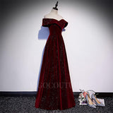 vigocouture-Sparkly Velvet Prom Dress 2022 Off the Shoulder Prom Gown-Prom Dresses-vigocouture-