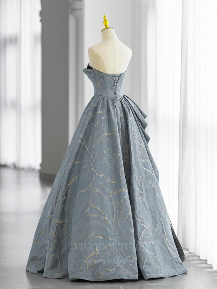 vigocouture-Strapless Lace Prom Dress 20644-Prom Dresses-vigocouture-