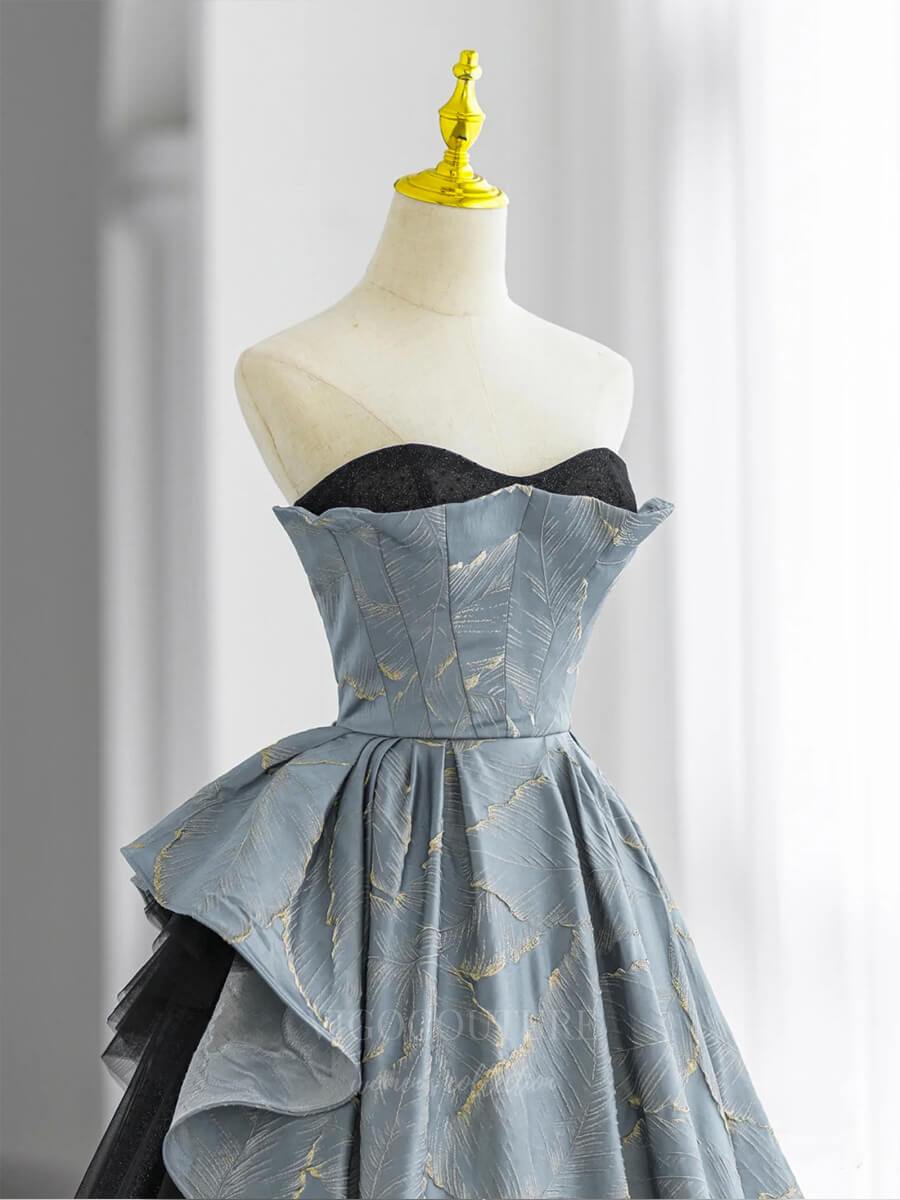 vigocouture-Strapless Lace Prom Dress 20644-Prom Dresses-vigocouture-