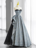 vigocouture-Strapless Lace Prom Dress 20644-Prom Dresses-vigocouture-Grey-US2-