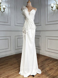 vigocouture-Strapless Mermaid Prom Dresses Beaded Bow-Tie Evening Dresses 21278-Prom Dresses-vigocouture-Ivory-US2-
