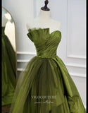 vigocouture-Strapless Prom Dresses Pleated Satin Formal Dresses 21193-Prom Dresses-vigocouture-