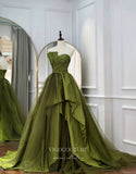 vigocouture-Strapless Prom Dresses Pleated Satin Formal Dresses 21193-Prom Dresses-vigocouture-As Pictured-Custom Size-