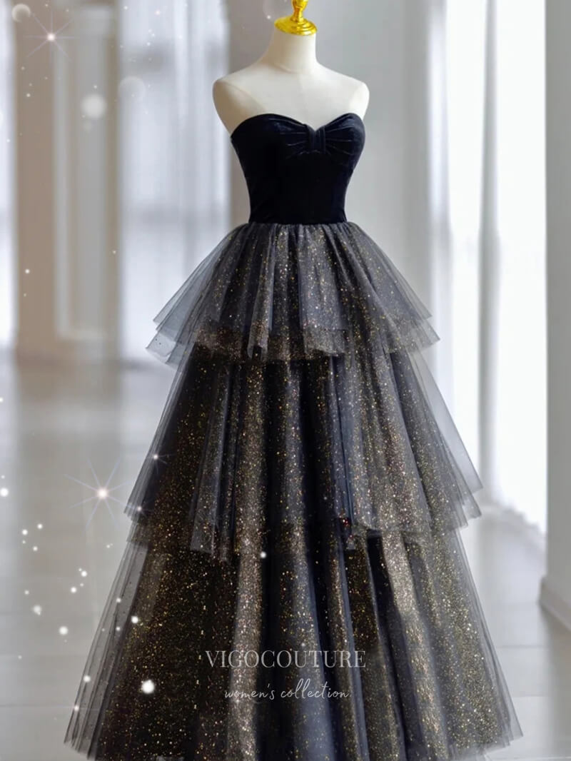 vigocouture-Strapless Prom Dresses Sparkly Tulle Formal Dresses 21044-Prom Dresses-vigocouture-As Pictured-Custom Size-