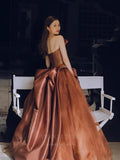 vigocouture-Strapless Satin And Tulle Prom Dress 20650-Prom Dresses-vigocouture-