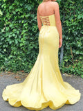 vigocouture-Strapless Satin Mermaid Prom Dress 20611-Prom Dresses-vigocouture-