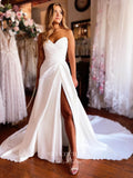 vigocouture-Strapless Satin Wedding Dresses A-Line Bridal Dresses W0031-Wedding Dresses-vigocouture-As Pictured-US2-