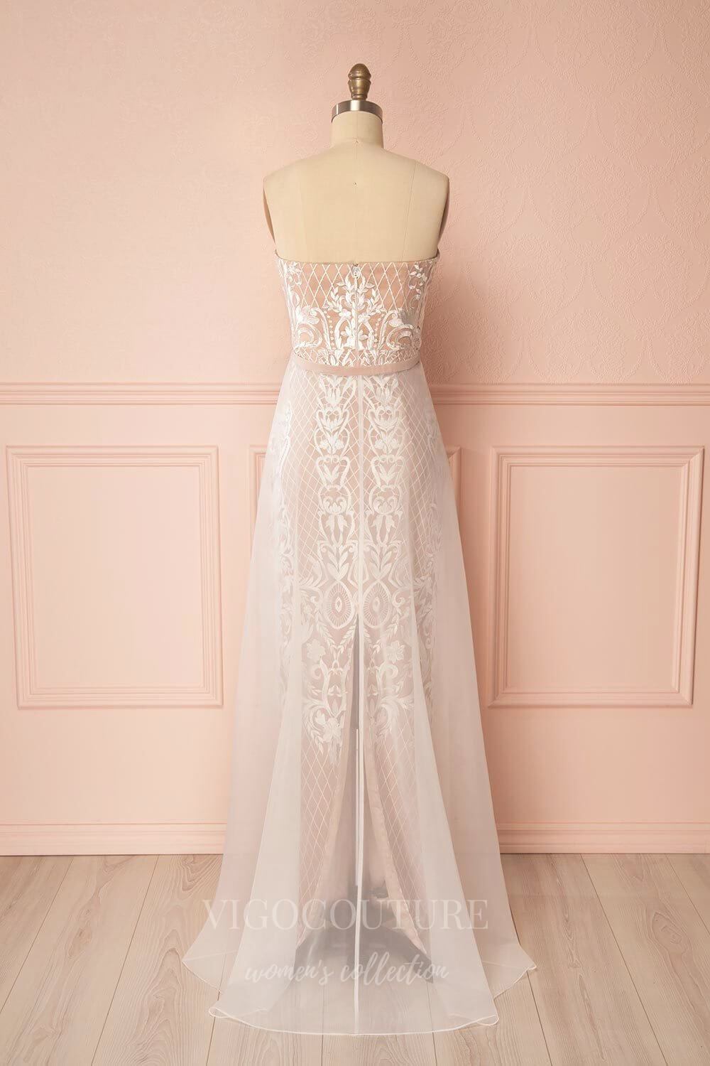 vigocouture-Strapless Sheath Wedding Dresses w0005-Wedding Dresses-vigocouture-