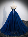 vigocouture-Strapless Tulle Prom Dresses Beaded Formal Dresses 21346-Prom Dresses-vigocouture-