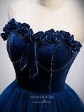 vigocouture-Strapless Tulle Prom Dresses Beaded Formal Dresses 21346-Prom Dresses-vigocouture-