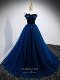 vigocouture-Strapless Tulle Prom Dresses Beaded Formal Dresses 21346-Prom Dresses-vigocouture-As Pictured-US2-