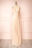 vigocouture-Stretchable Woven Spaghetti Strap Pleated Prom Dress 20858-Prom Dresses-vigocouture-Blush-US2-