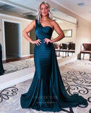 vigocouture-Stretchy Satin Mermaid One Shoulder Prom Dress 20834-Prom Dresses-vigocouture-Blue-US2-