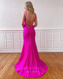 vigocouture-Stretchy Satin Mermaid Spaghetti Strap Prom Dress 20839-Prom Dresses-vigocouture-