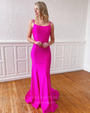 vigocouture-Stretchy Satin Mermaid Spaghetti Strap Prom Dress 20839-Prom Dresses-vigocouture-