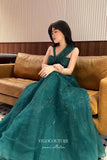 Stunning Green Beaded Prom Dress 22245-Prom Dresses-vigocouture-Green-US2-vigocouture