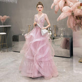 vigocouture-Tiered Beaded Evening Dresses A-line Prom Dresses 20099-Prom Dresses-vigocouture-
